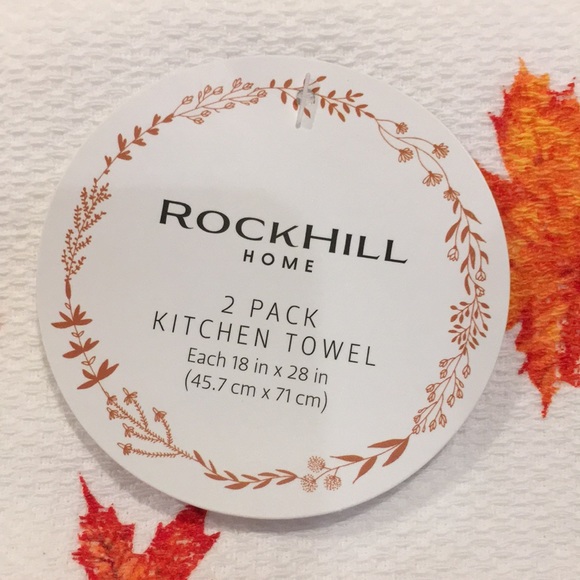 Rockhill Fall Leaves Harvest Kitchen Towel Set of 2, 18”X28”, %100 Cotton NWT - Picture 4 of 10
